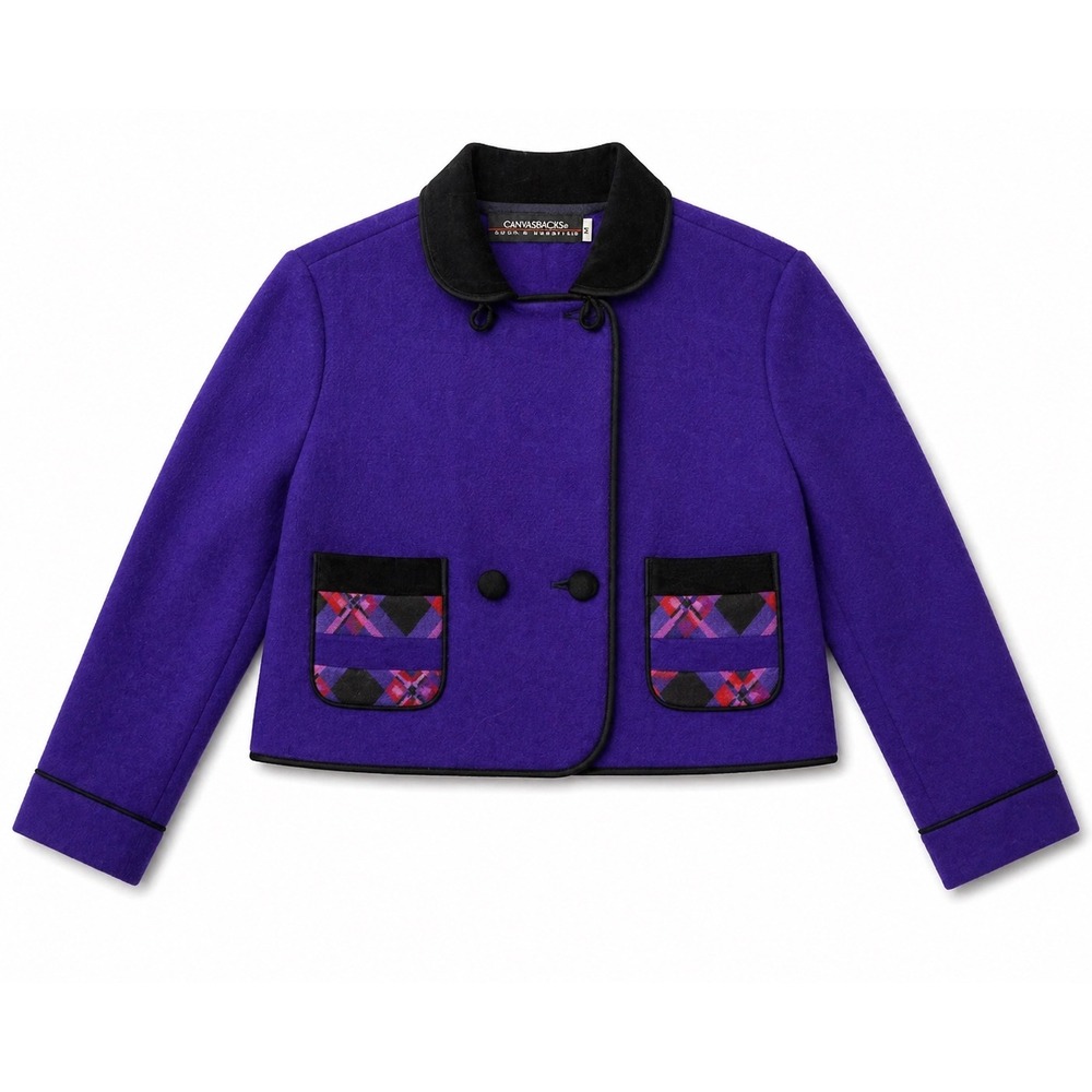 Vintage Canvasbacks Lutton & Horsfield 100% Wool‎ Blazer SZ M Purple Made In USA